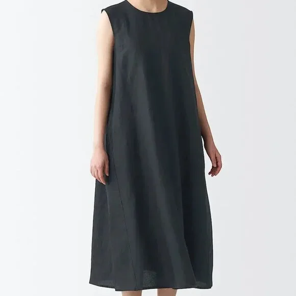 Muji Ladies' French Linen Sleeveless Dress Sz M-L - Picture 6 of 8
